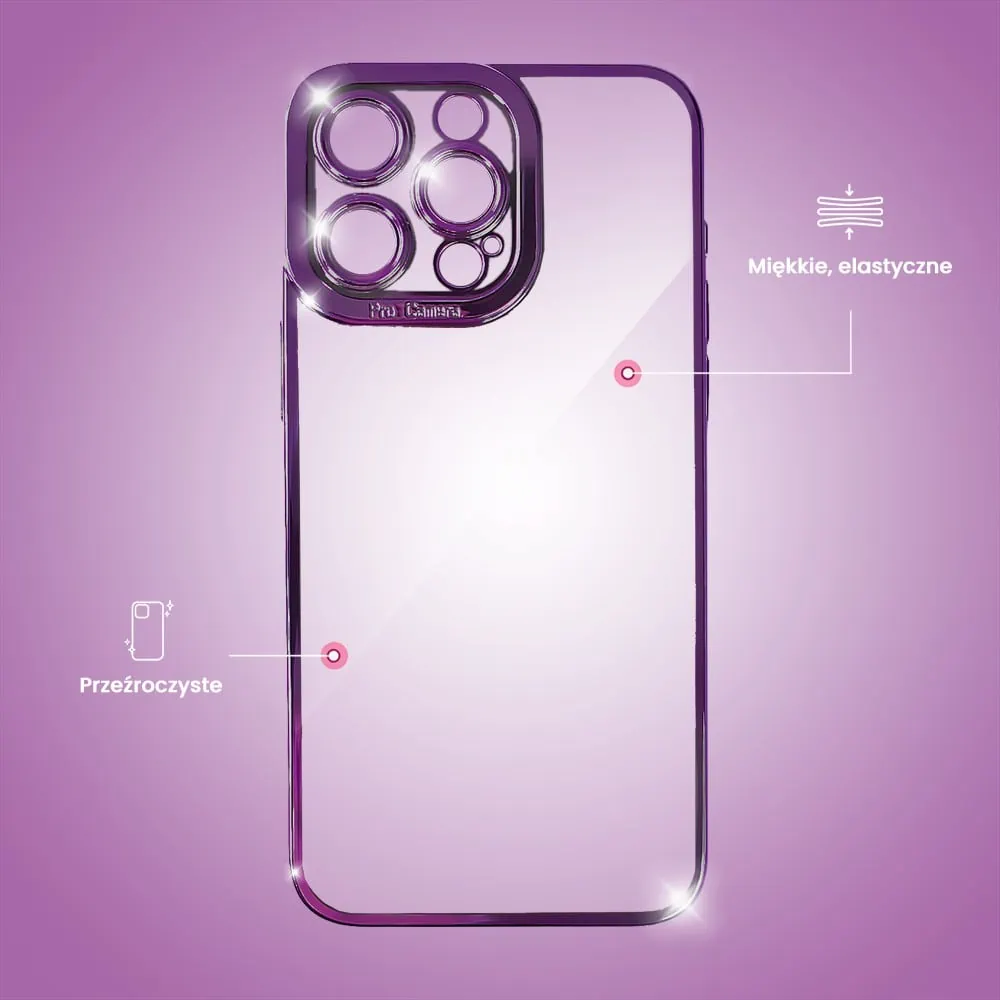 Etui do iPhone 14 Pro Camera High PRO z osłoną kamery, purpurowe
