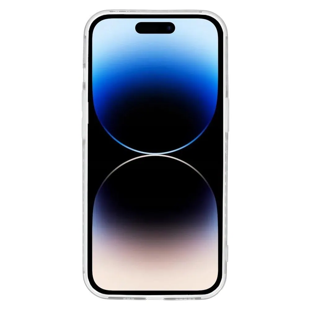 Etui do iPhone 14 Pro Pancerne aluminiowa ramka, przeźroczysty tył, czarne