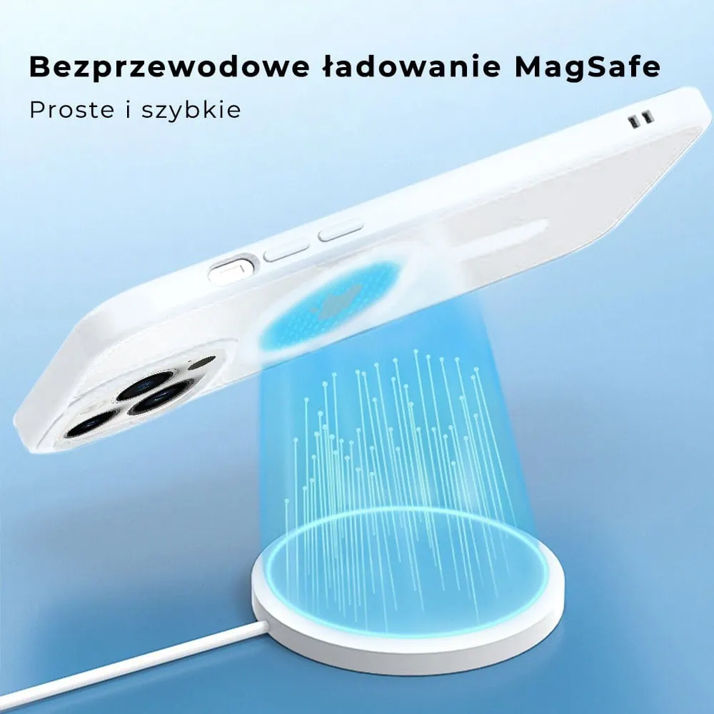 Etui do iPhone 14 Pro Max Hard Back twardy tył z MagSafe, biała ramka
