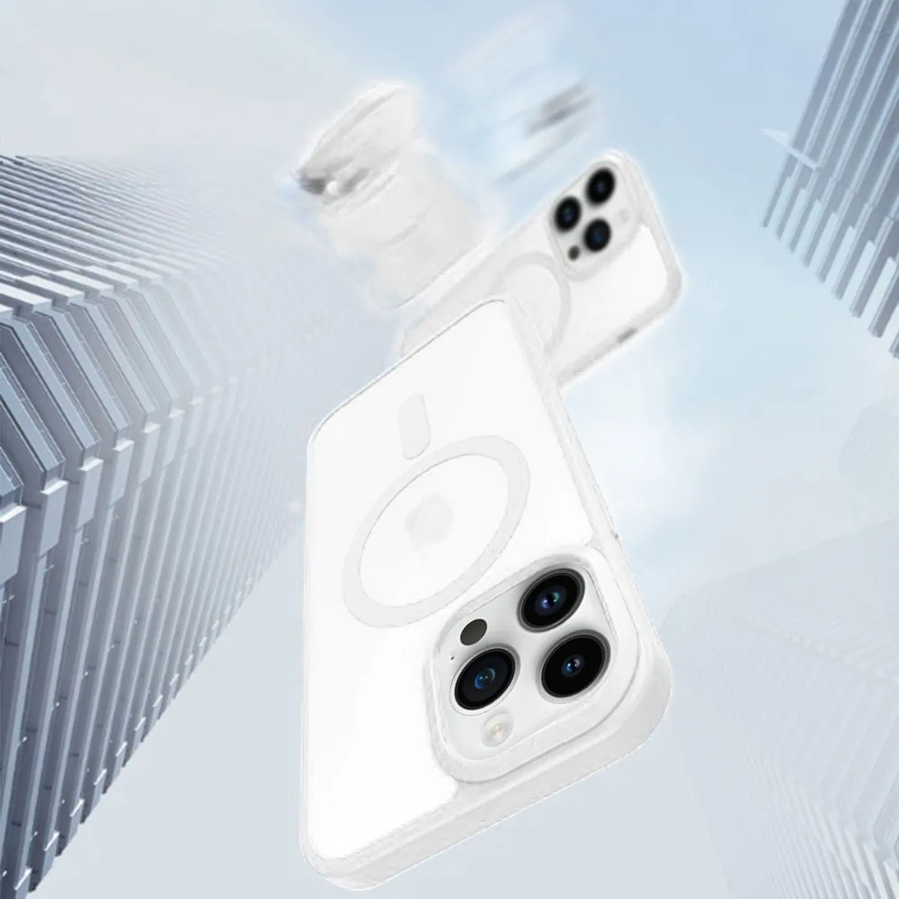 Etui do iPhone 14 Pro Max Hard Back twardy tył z MagSafe, biała ramka