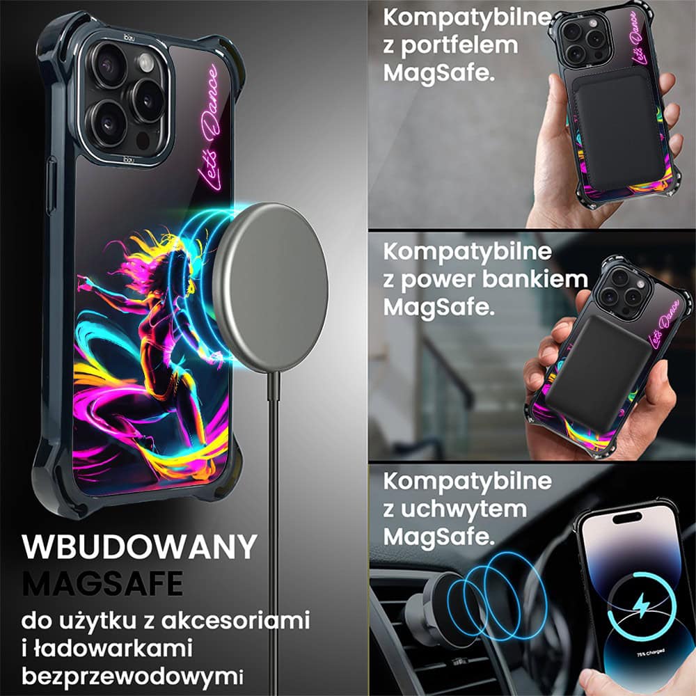 Etui do iPhone 14 Pro, Ibizu DropGuard Ultra z MagSafe, #ElectroMove, Taneczny rytm