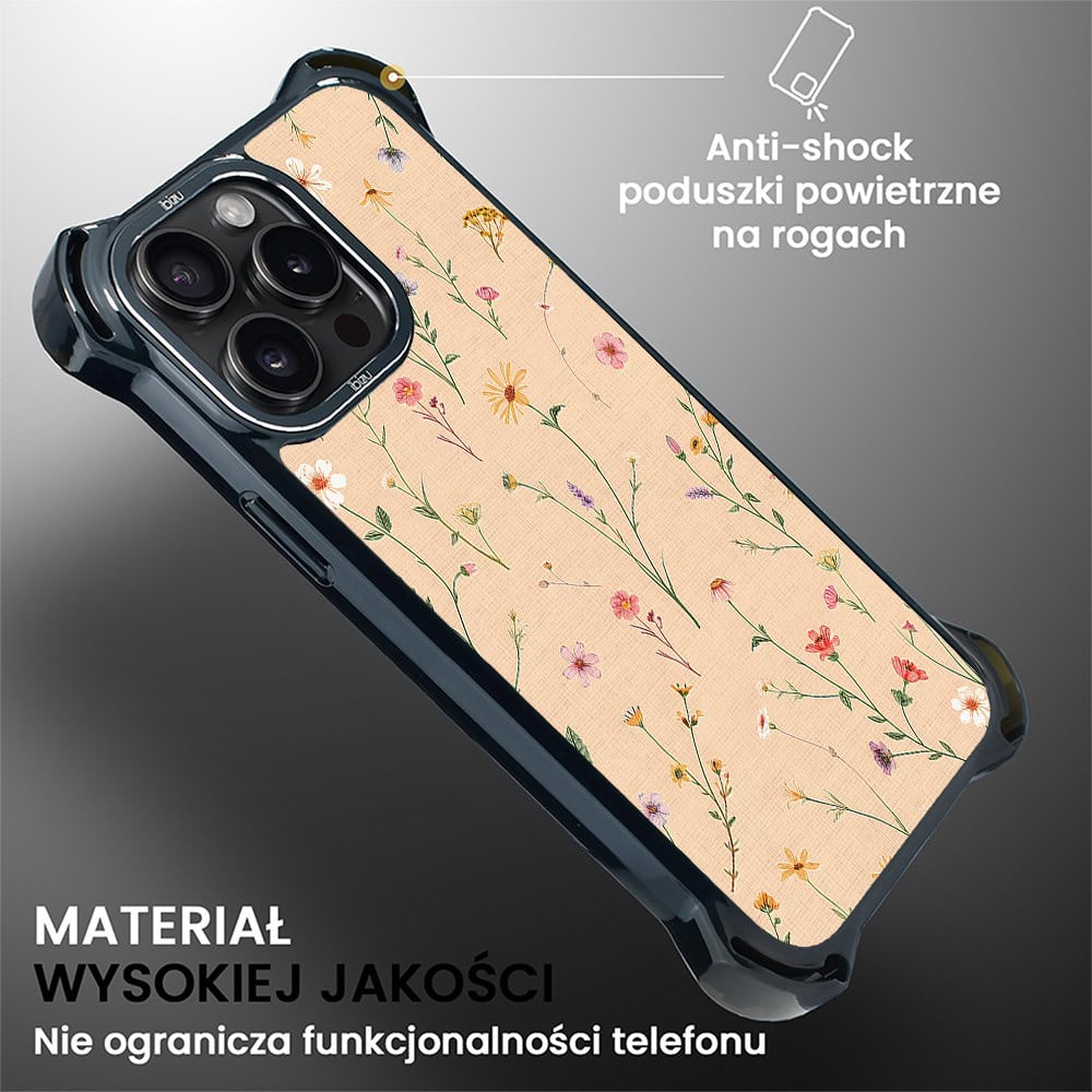 Etui do iPhone 14 Pro, Ibizu DropGuard Ultra z MagSafe, Pastel Bloom, Koralowa łąka