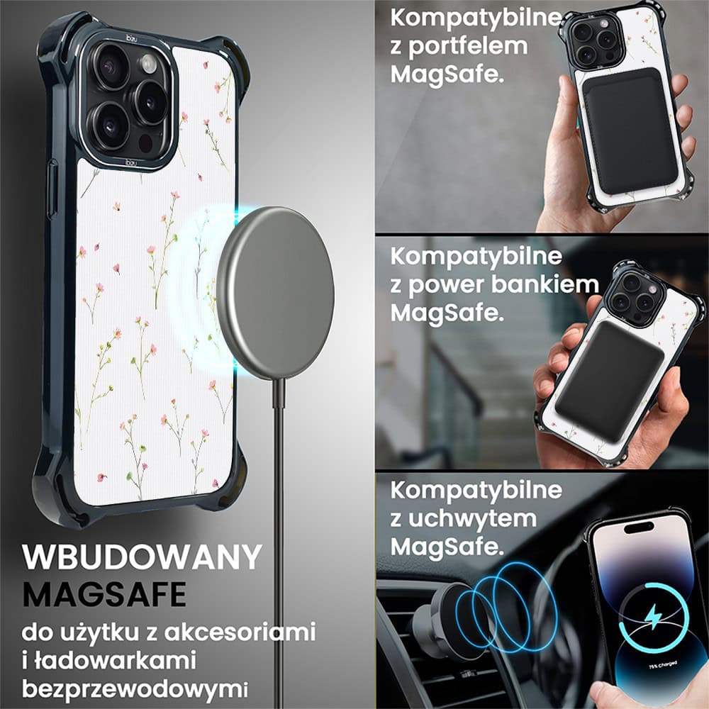 Etui do iPhone 14 Pro, Ibizu DropGuard Ultra z MagSafe, Pastel Bloom, Polna fantazja