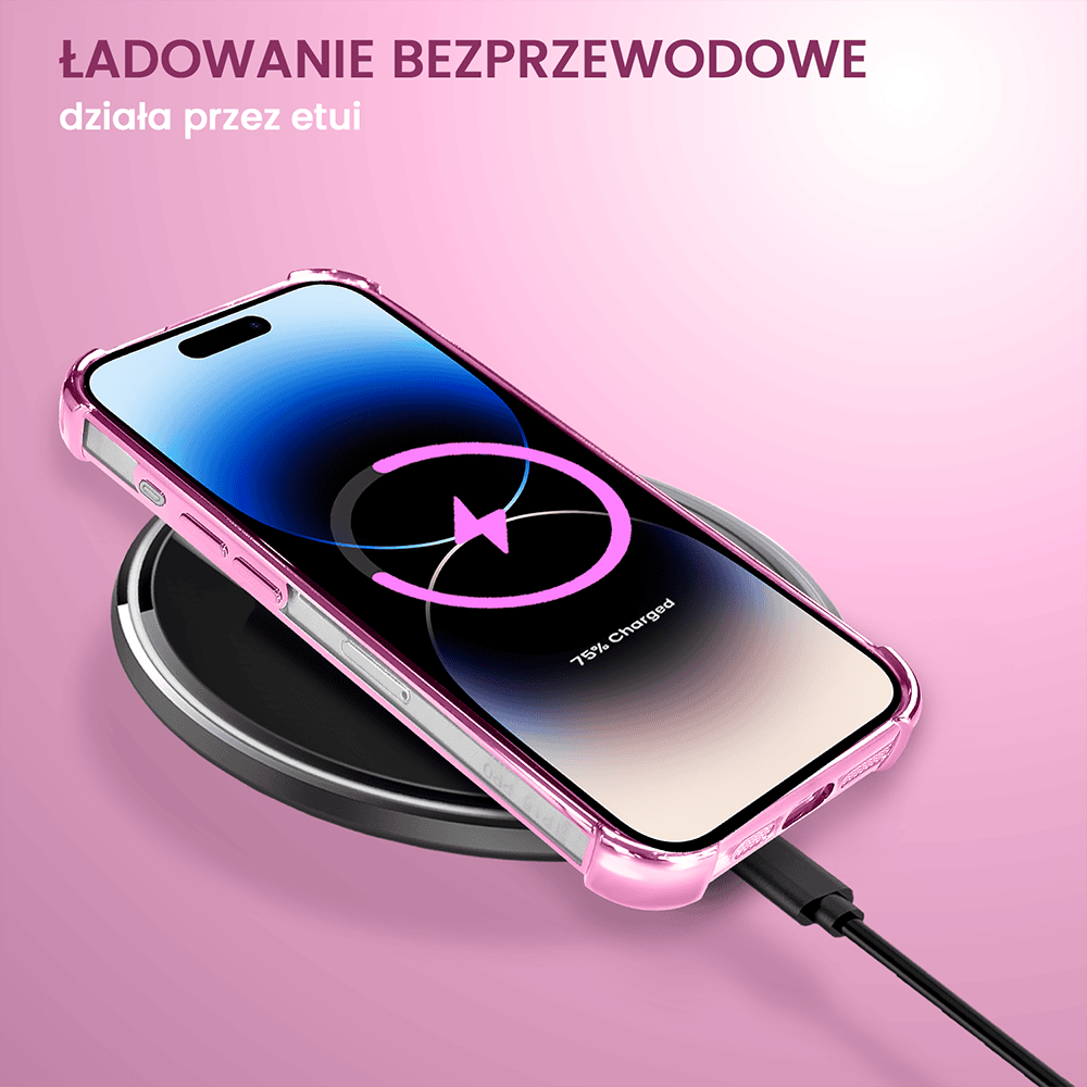 Etui do iPhone 14 Pro Max MagSafe Luxury Anti-Shock Lens Protect, różowe