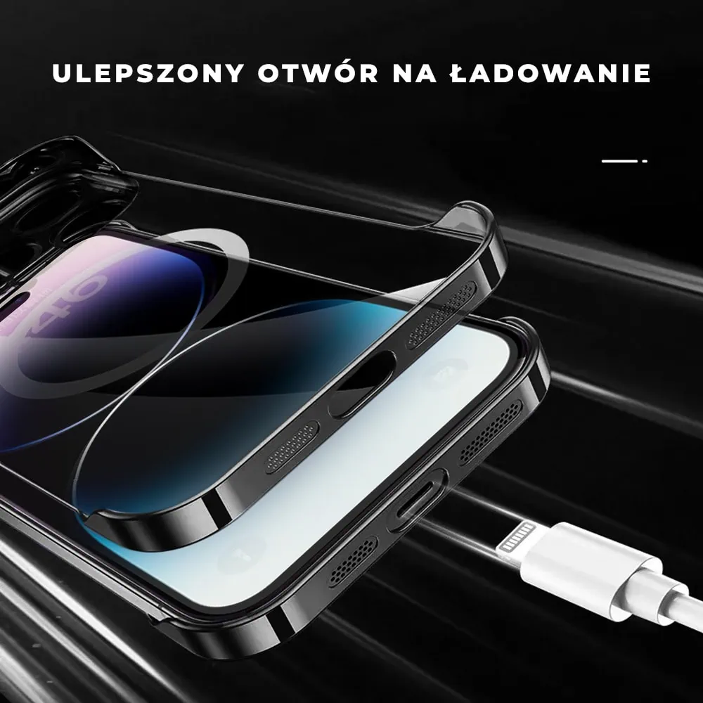 Etui do iPhone 14 Pro MagSafe Luxury Protect Lite przeźroczyste, hybrydowa ochrona kamery, czarne