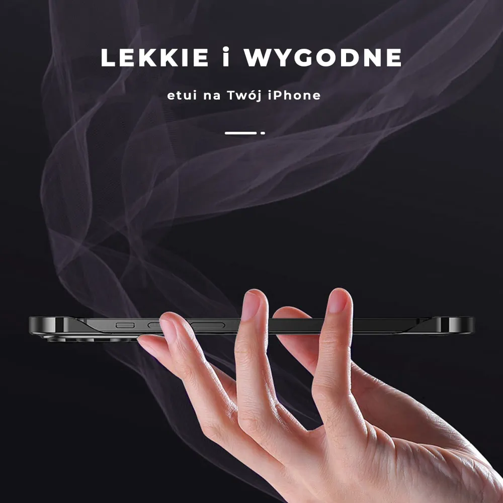 Etui do iPhone 14 Pro MagSafe Luxury Protect Lite przeźroczyste, hybrydowa ochrona kamery, czarne