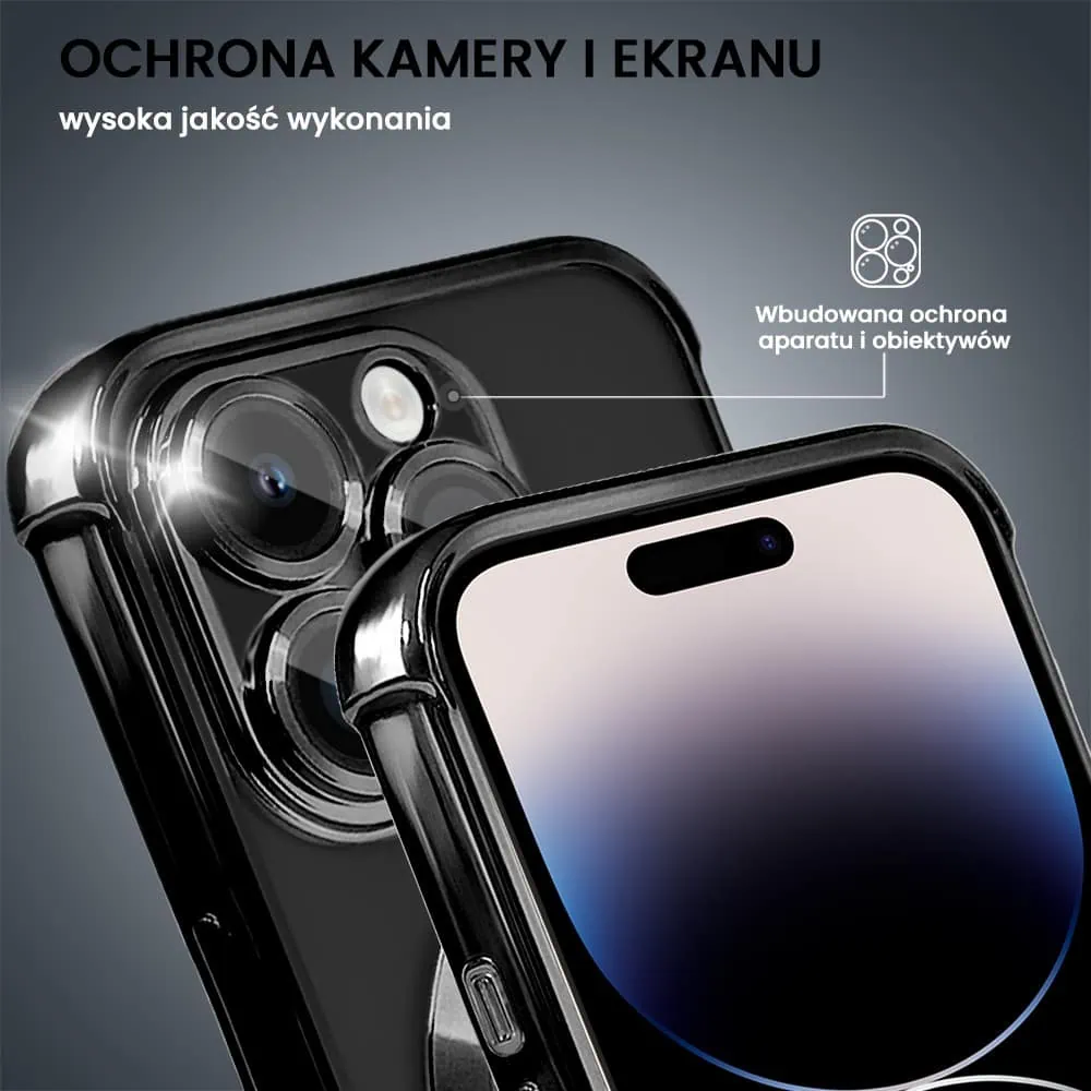 Etui do iPhone 14 Pro Max Magsafe Luxury Anti-Shock Protect, czarne (OUTLET)