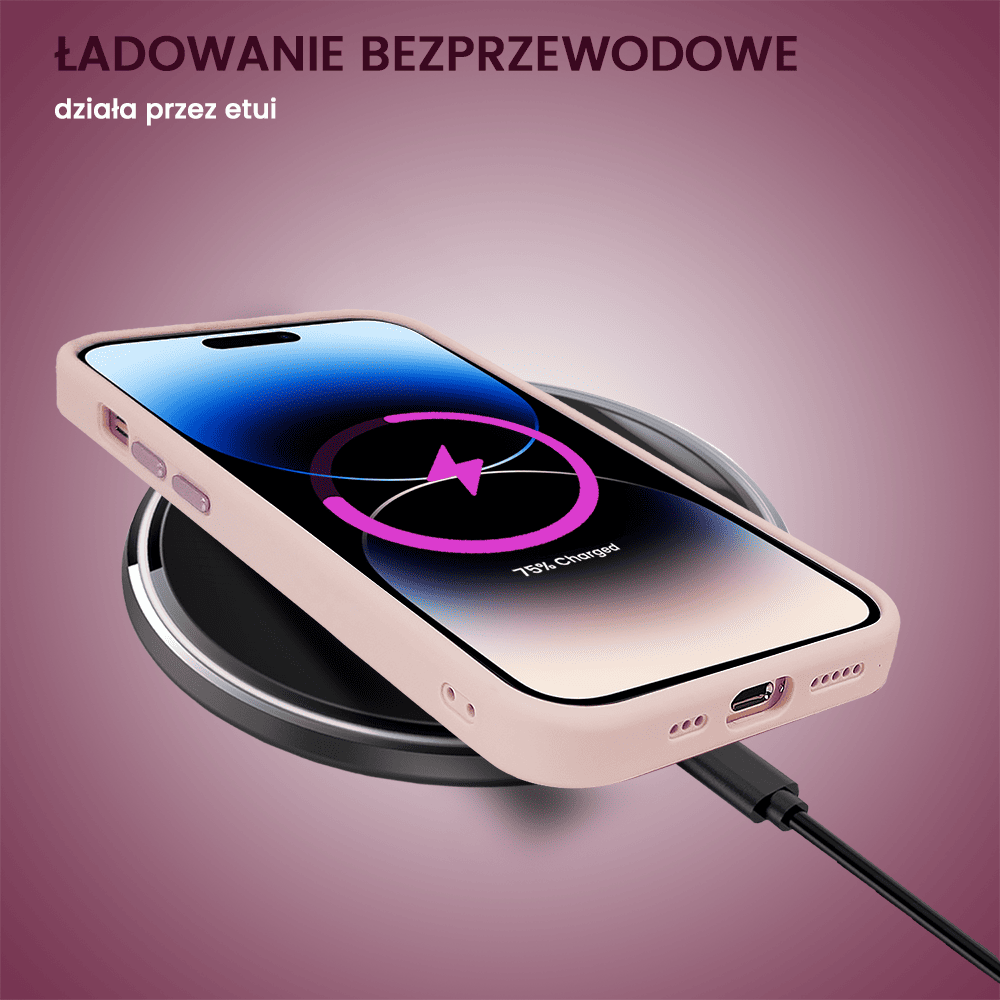 Etui do iPhone 14 Pro Elegant Mix z MagSafe, twardy matowy tył, różowe