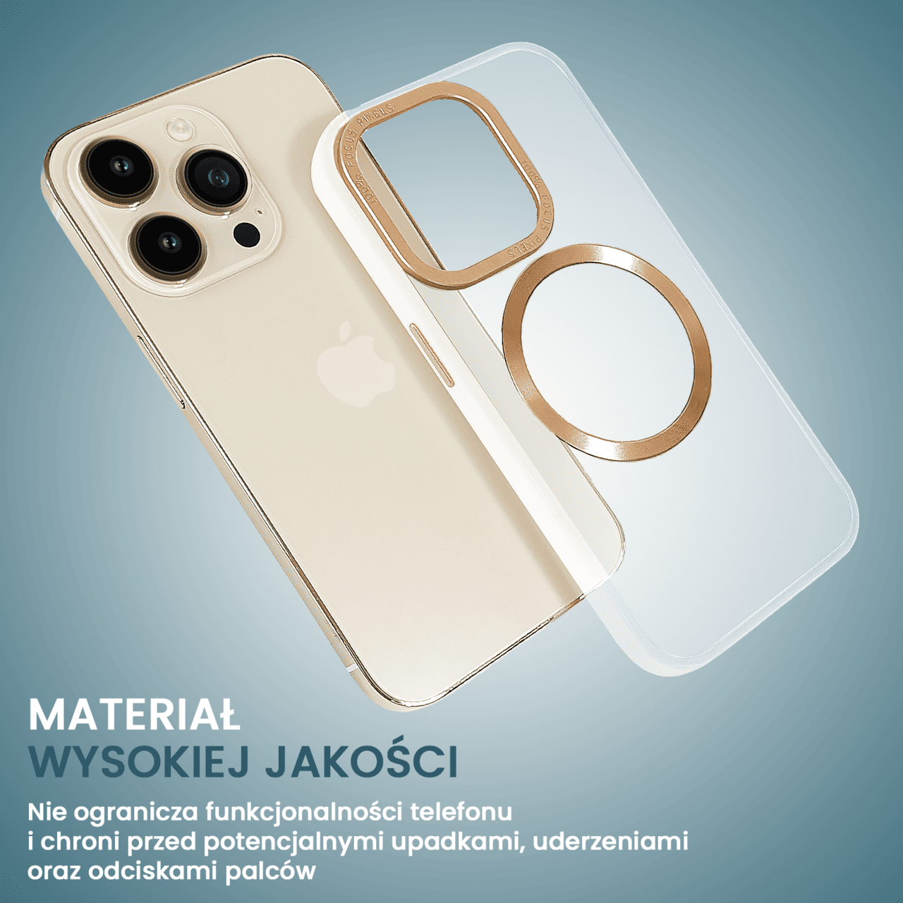 Etui do iPhone 14 Pro Max Gold Crown Protective Matte z MagSafe, półprzeźroczyste matowe, złote