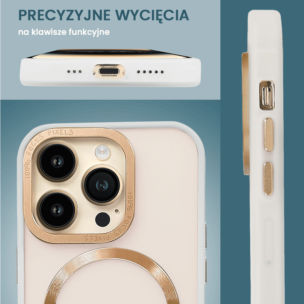 Etui do iPhone 14 Pro Max Gold Crown Protective Matte z MagSafe, półprzeźroczyste matowe, złote