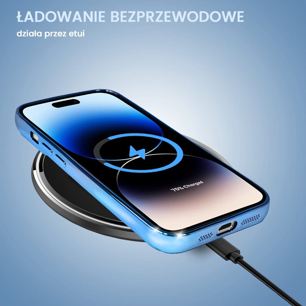 Etui do iPhone 14 Pro Max Camera Beam Magsafe, niebieskie