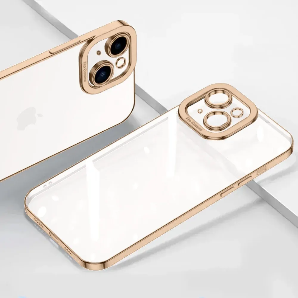 Etui do iPhone 14 Camera High PRO z osłoną kamery, czerwone złoto