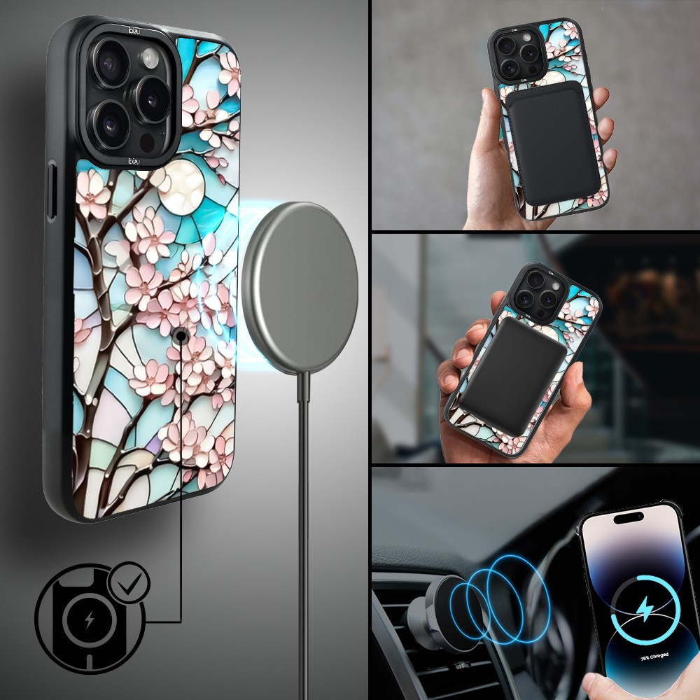 Etui do iPhone 14 Pro IBIZU DropGuard Matt z MagSafe, Barwy Szkła, Księżycowa Wiśnia