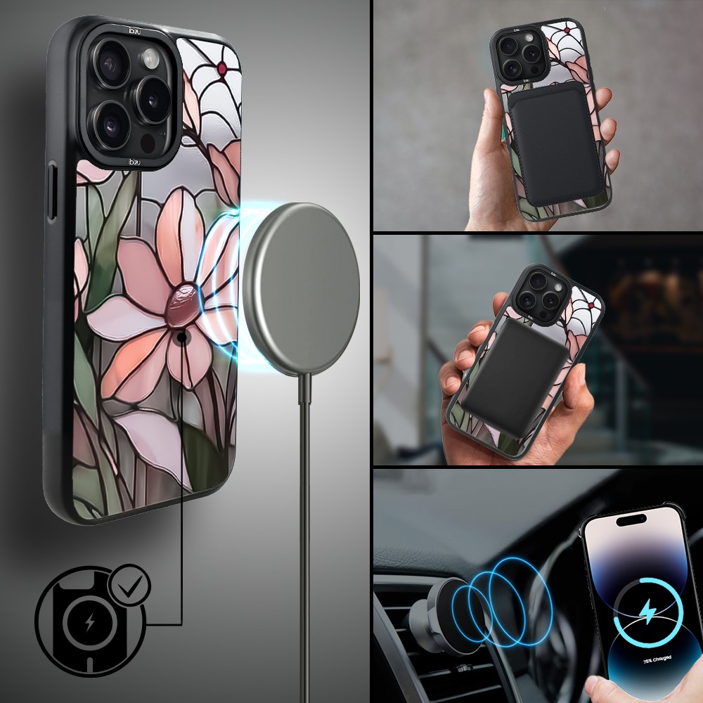 Etui do iPhone 14 Pro IBIZU DropGuard Matt z MagSafe, Barwy Szkła, Różowa magnolia
