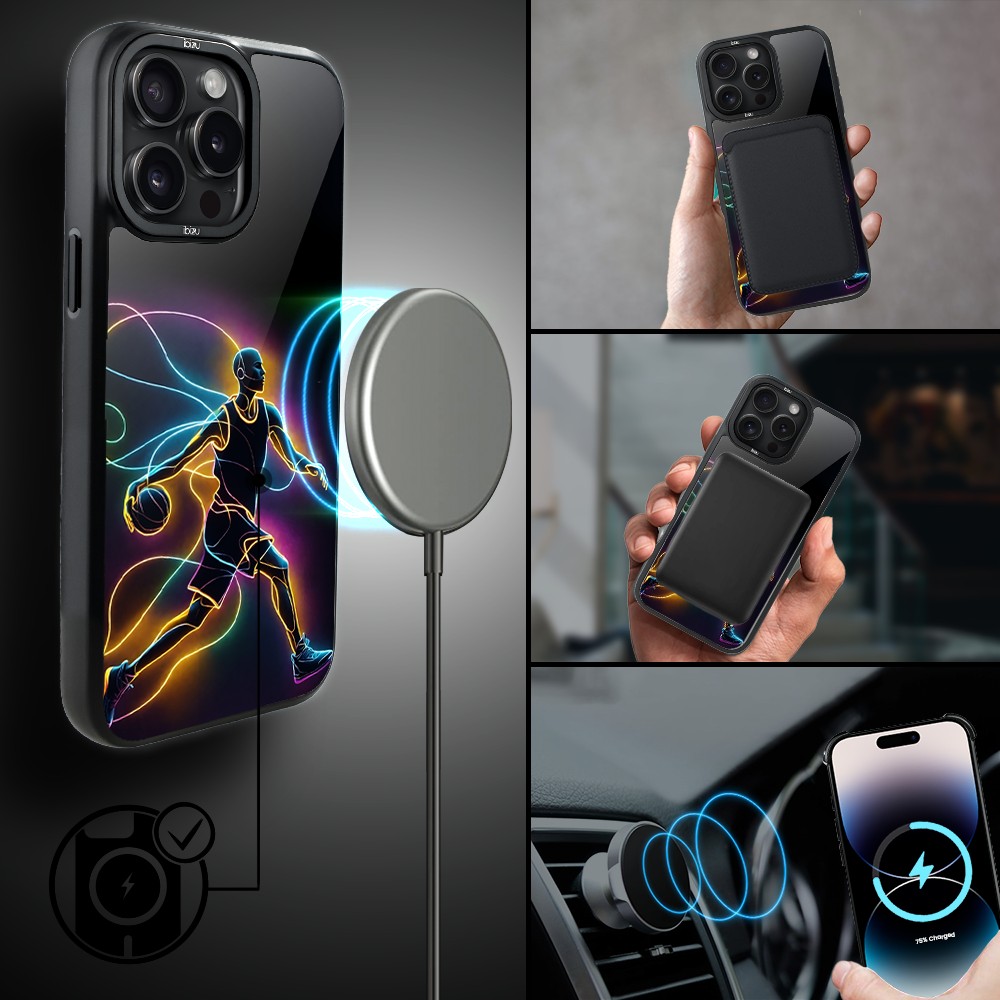 Etui do iPhone 14 Pro IBIZU DropGuard Matt z MagSafe, #ElectroMove, Duch koszykówki