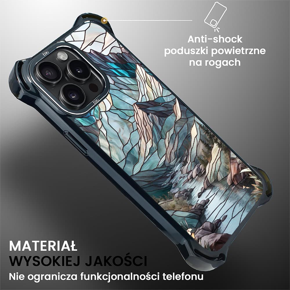 Etui do iPhone 14 Pro Max, Ibizu DropGuard Ultra z MagSafe, Barwy Szkła, Górski Potok