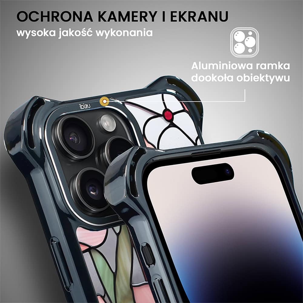 Etui do iPhone 14 Pro, Ibizu DropGuard Ultra z MagSafe, Barwy Szkła, Różowa magnolia
