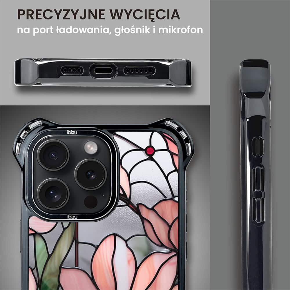 Etui do iPhone 14 Pro, Ibizu DropGuard Ultra z MagSafe, Barwy Szkła, Różowa magnolia