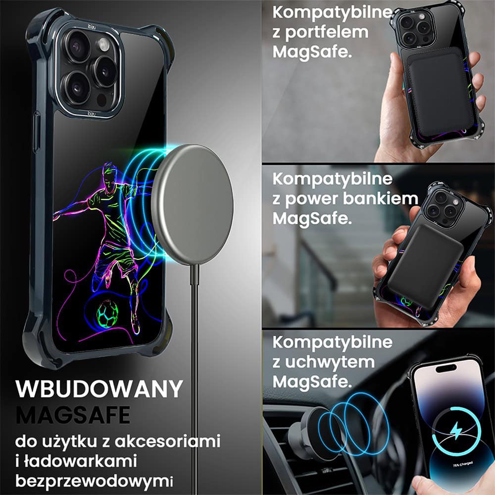 Etui do iPhone 14 Pro Max, Ibizu DropGuard Ultra z MagSafe, #ElectroMove, Moc football’u