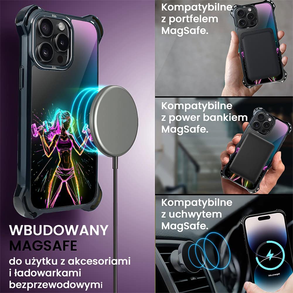 Etui do iPhone 14 Pro, Ibizu DropGuard Ultra z MagSafe, #ElectroMove, Wibracja fitness
