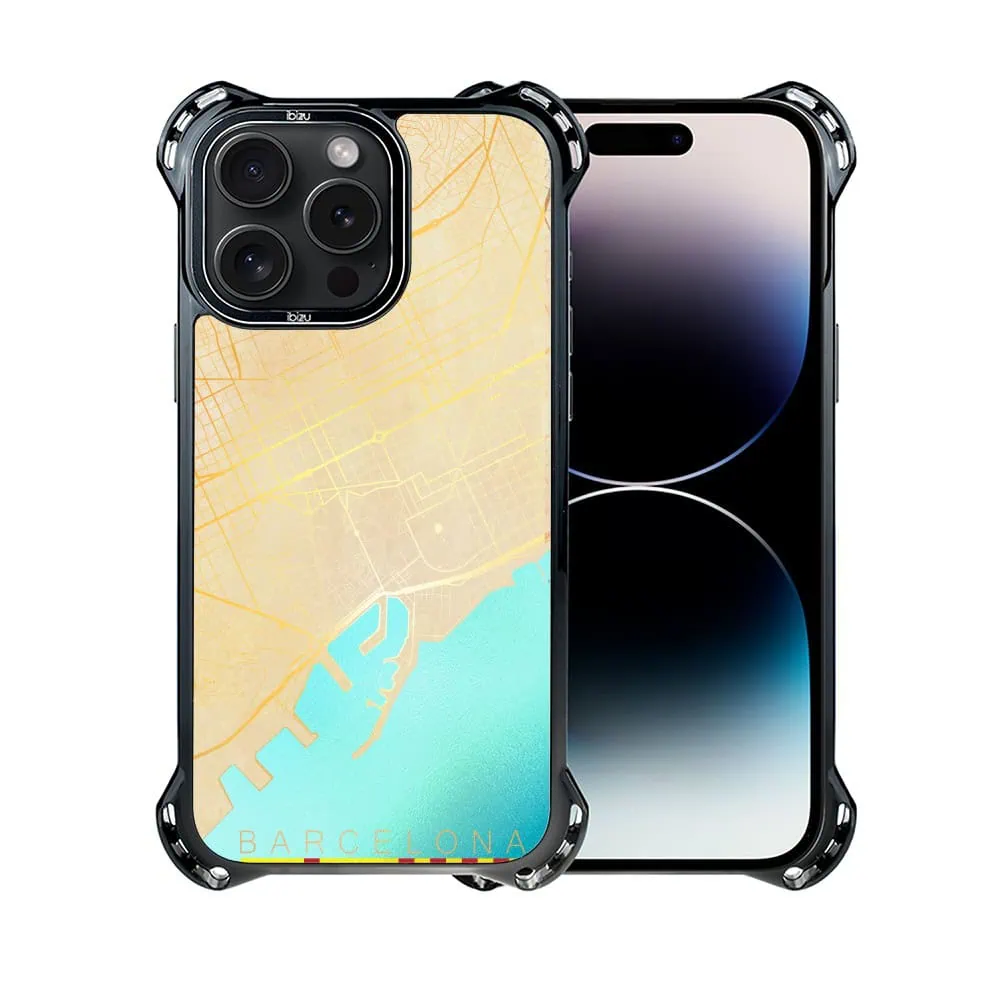 Etui do iPhone 14 Pro, Ibizu DropGuard Ultra z MagSafe, Mapy Świata, Barcelona