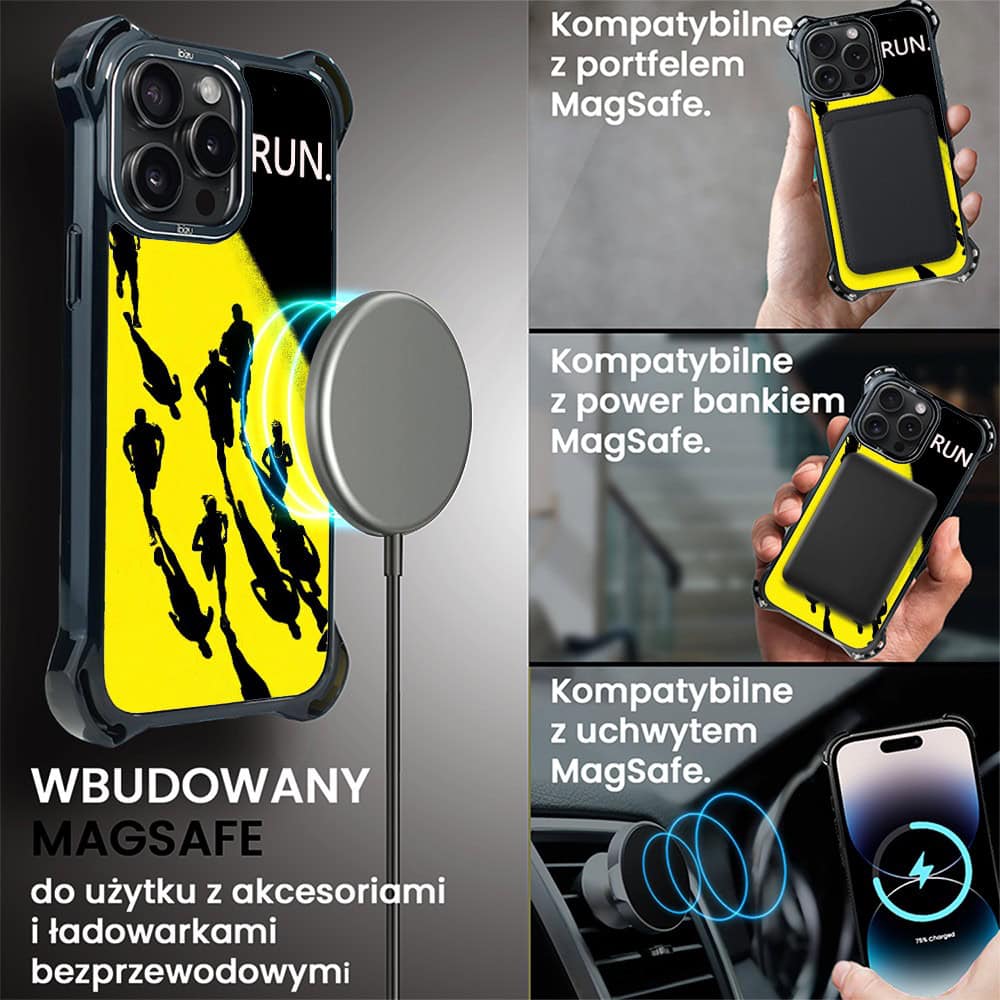 Etui do iPhone 14 Pro, Ibizu DropGuard Ultra z MagSafe, #Move, Bieg Mistrzów