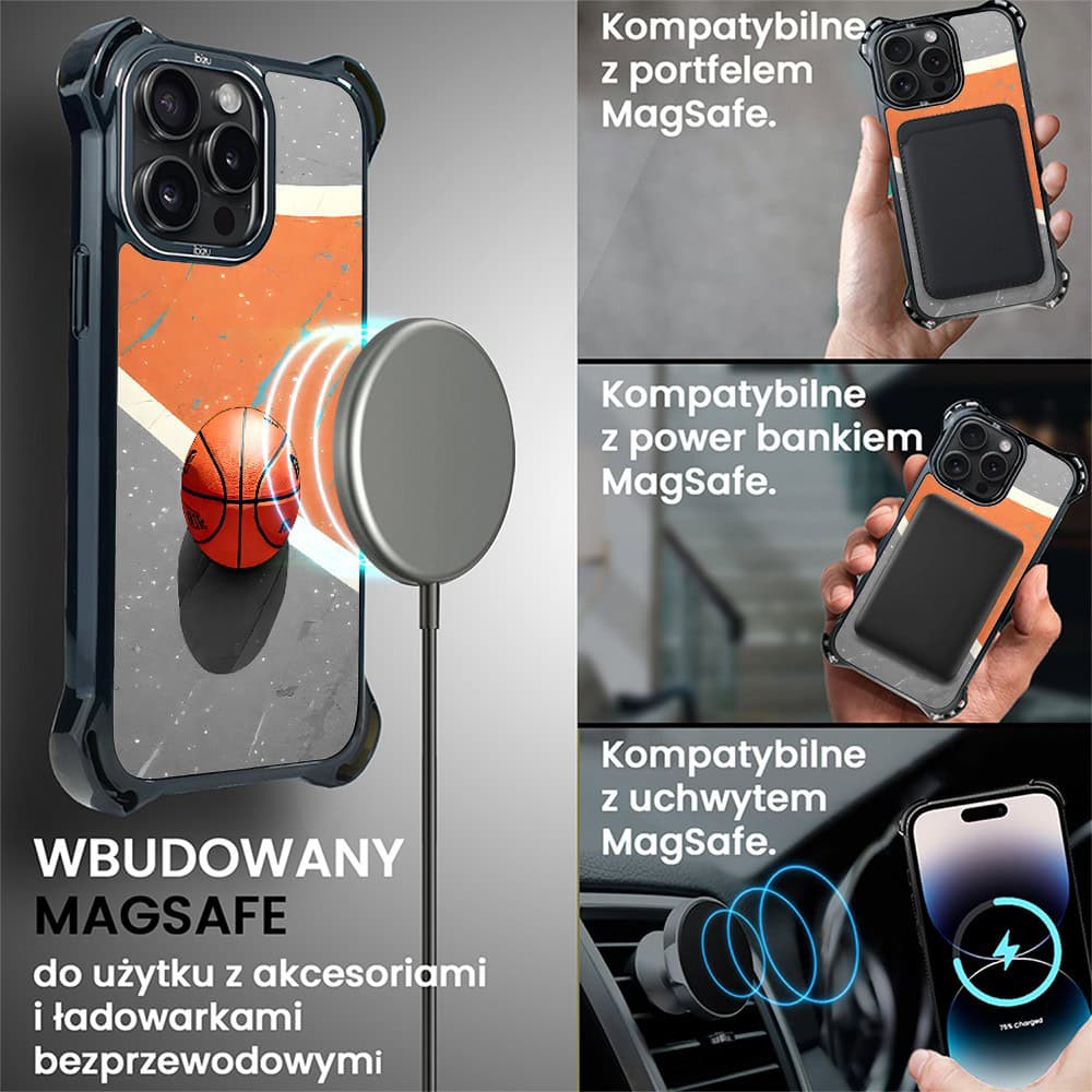 Etui do iPhone 14 Pro, Ibizu DropGuard Ultra z MagSafe, #Move, Koszykówka