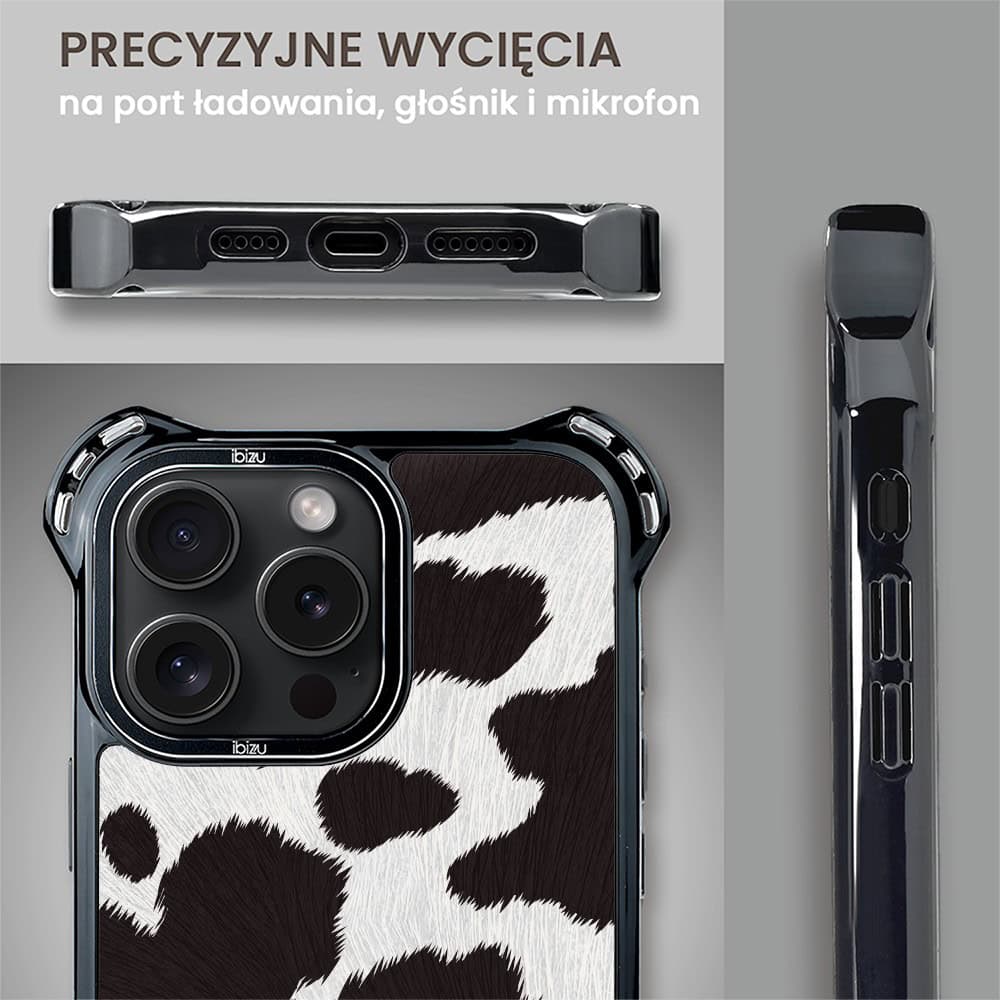 Etui do iPhone 14 Pro, Ibizu DropGuard Ultra z MagSafe, Zew Natury, Polska krowa