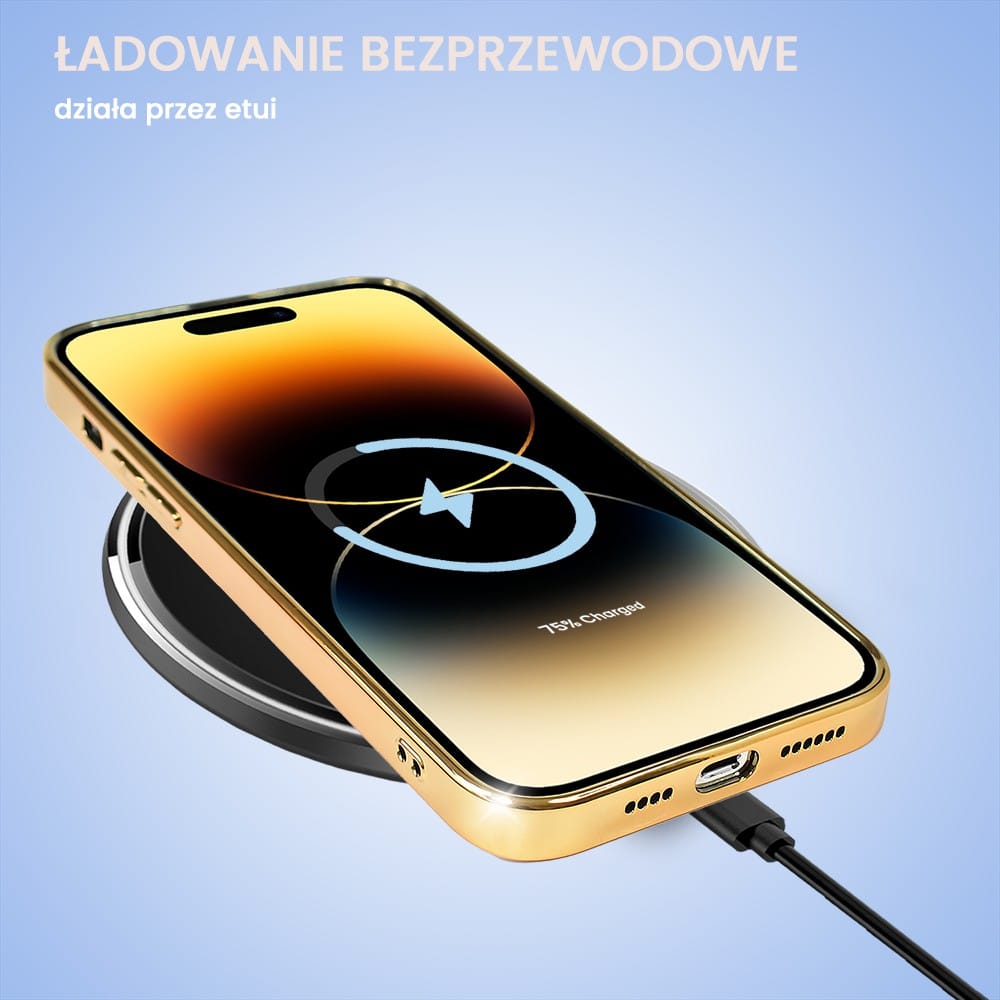 Etui do iPhone 14 Pro Max Jolly Magsafe Protect, z osłoną obiektywów, pastelowy róż ze złotą ramką