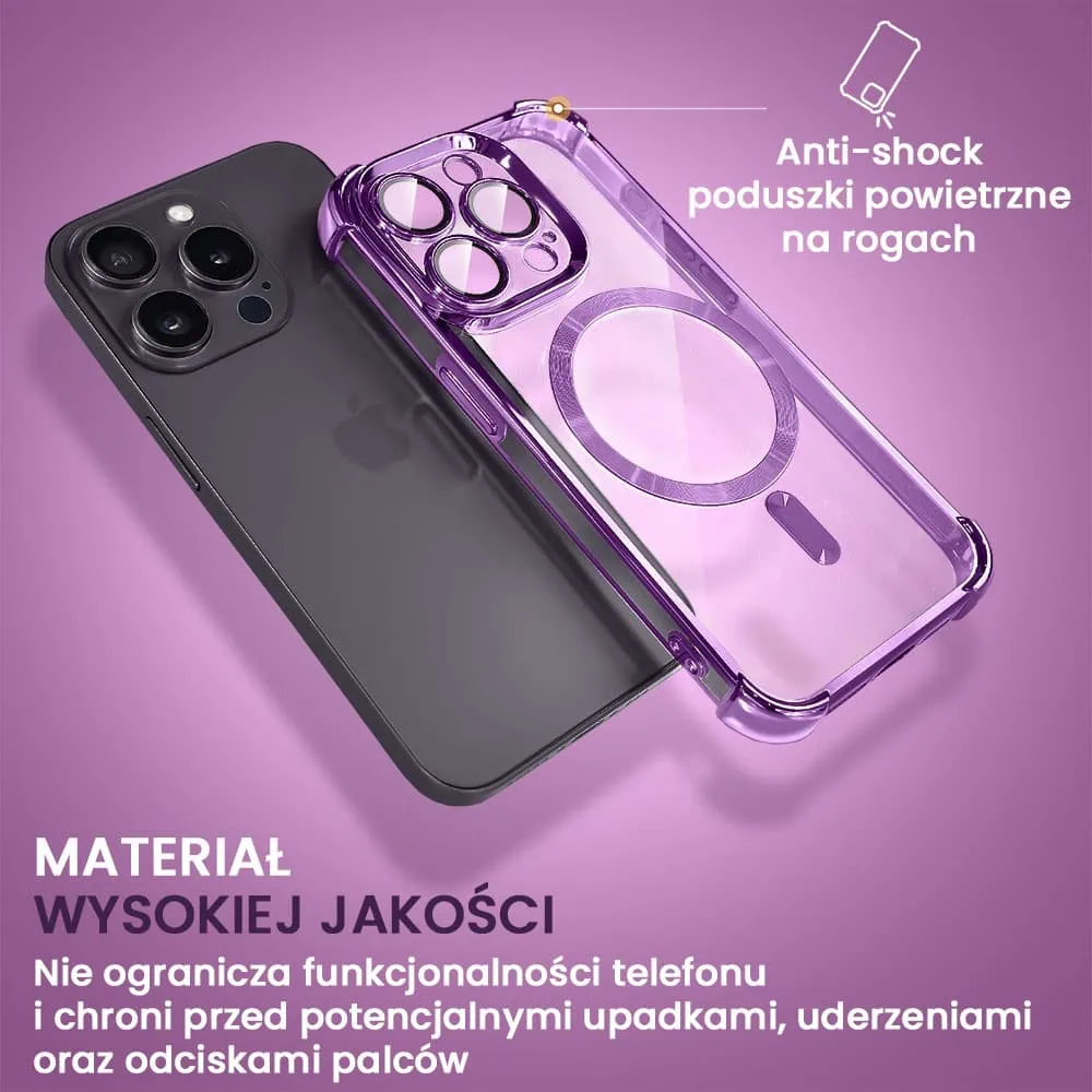 Etui do iPhone 14 Pro Magsafe Luxury Anti-Shock Lens Protect, purpurowe (OUTLET)