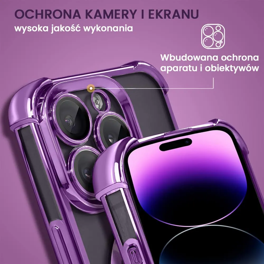 Etui do iPhone 14 Pro Magsafe Luxury Anti-Shock Lens Protect, purpurowe (OUTLET)