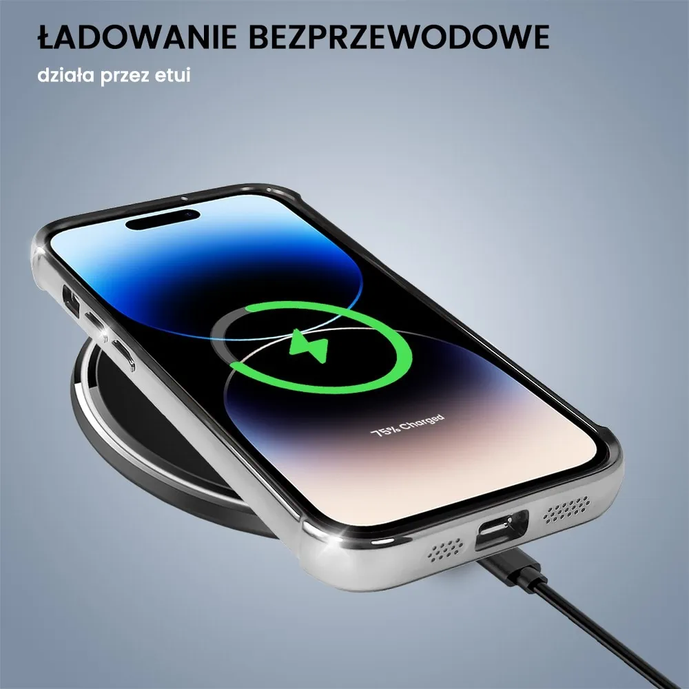 Etui do iPhone 14 Pro Max Magsafe Luxury Anti-Shock Protect, srebrne (OUTLET)