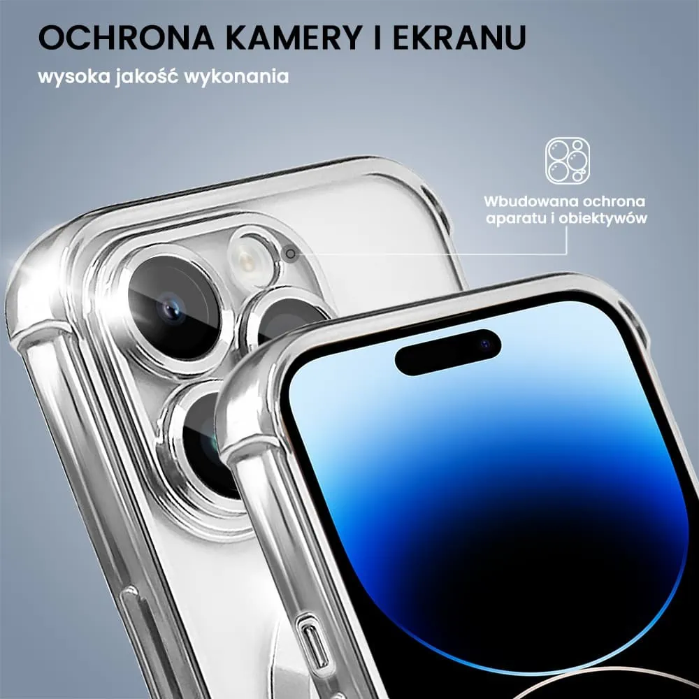 Etui do iPhone 14 Pro Max Magsafe Luxury Anti-Shock Protect, srebrne (OUTLET)