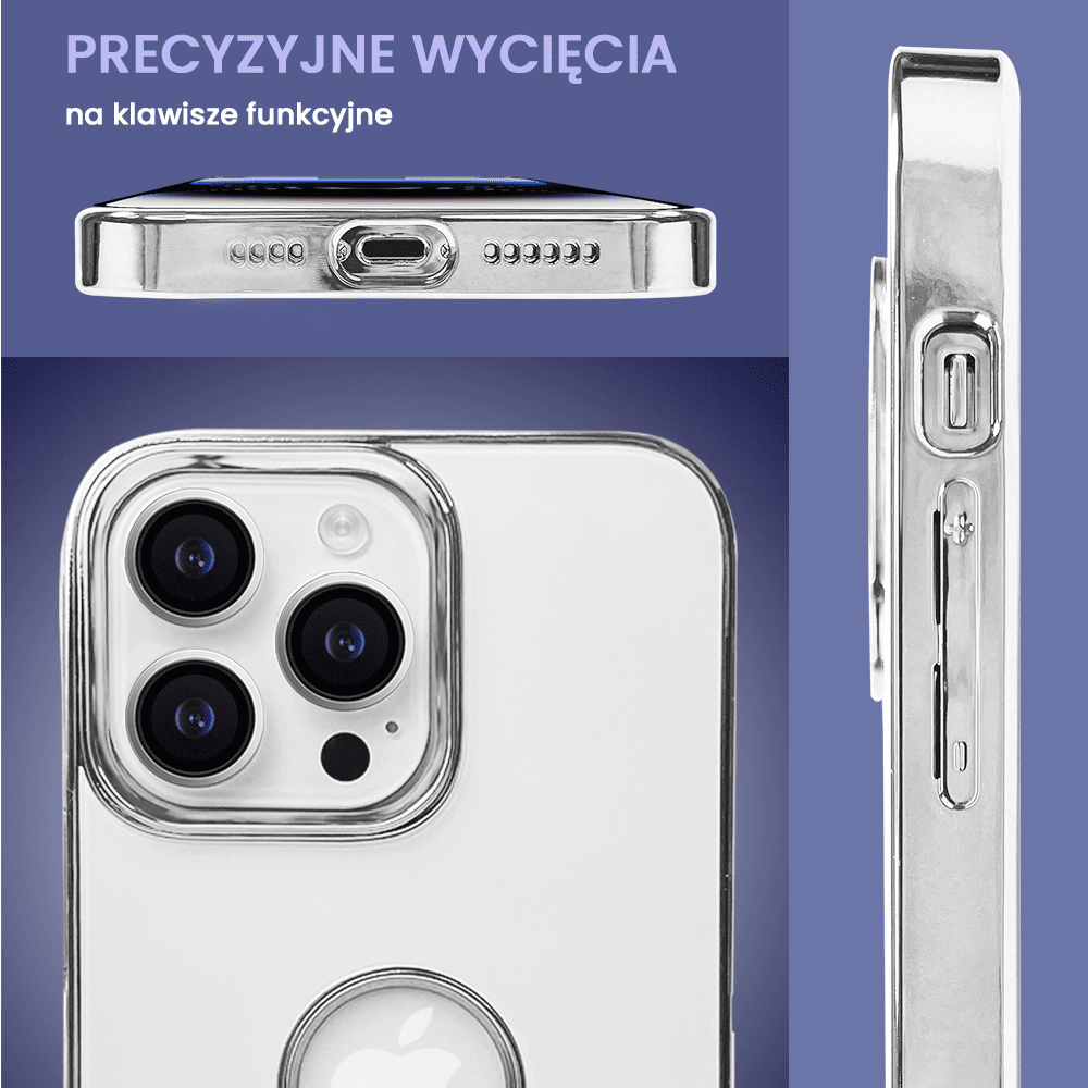 Etui do iPhone 13 Pro Max Noble Case z widocznym logo, srebrne