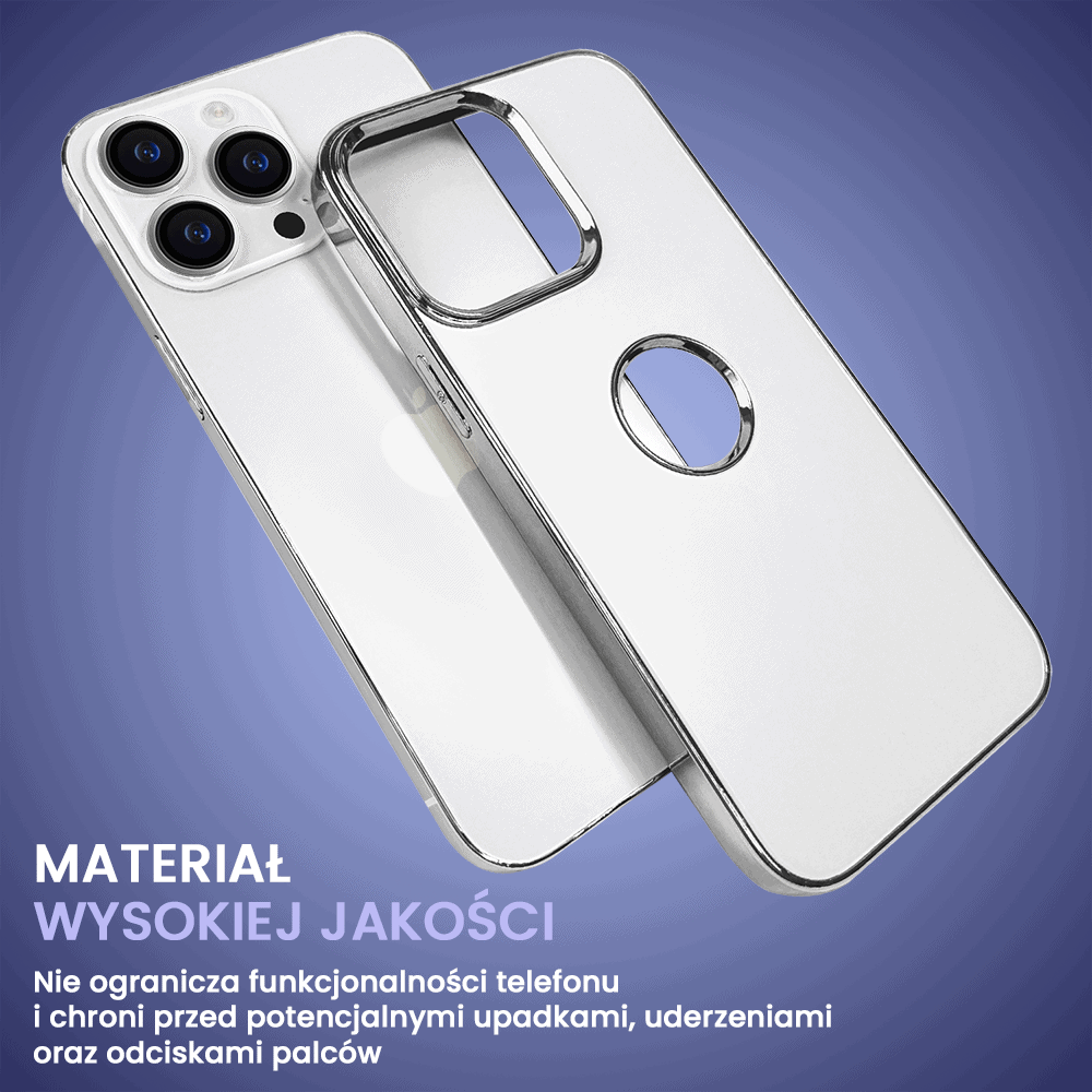 Etui do iPhone 13 Pro Max Noble Case z widocznym logo, srebrne