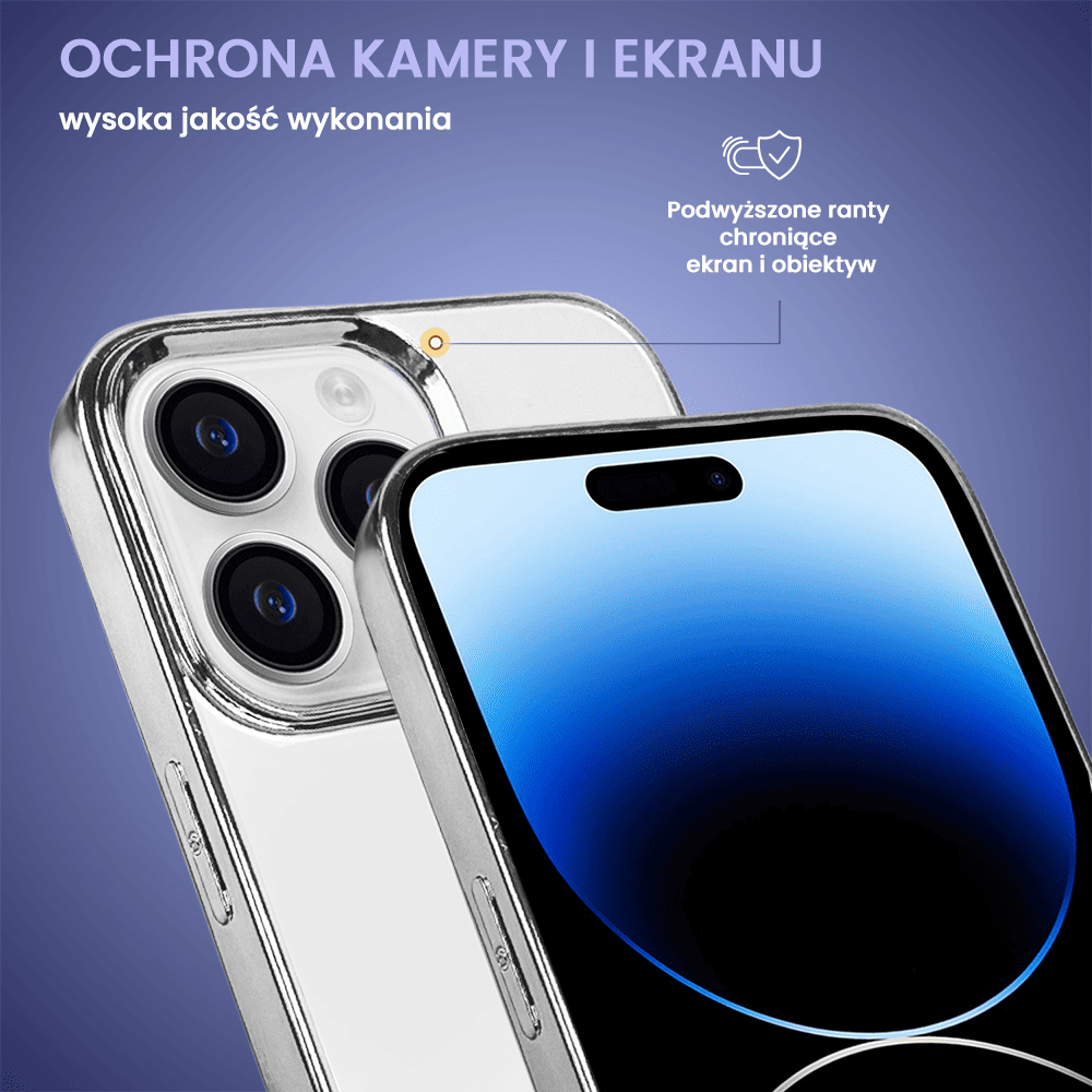Etui do iPhone 13 Pro Max Noble Case z widocznym logo, srebrne