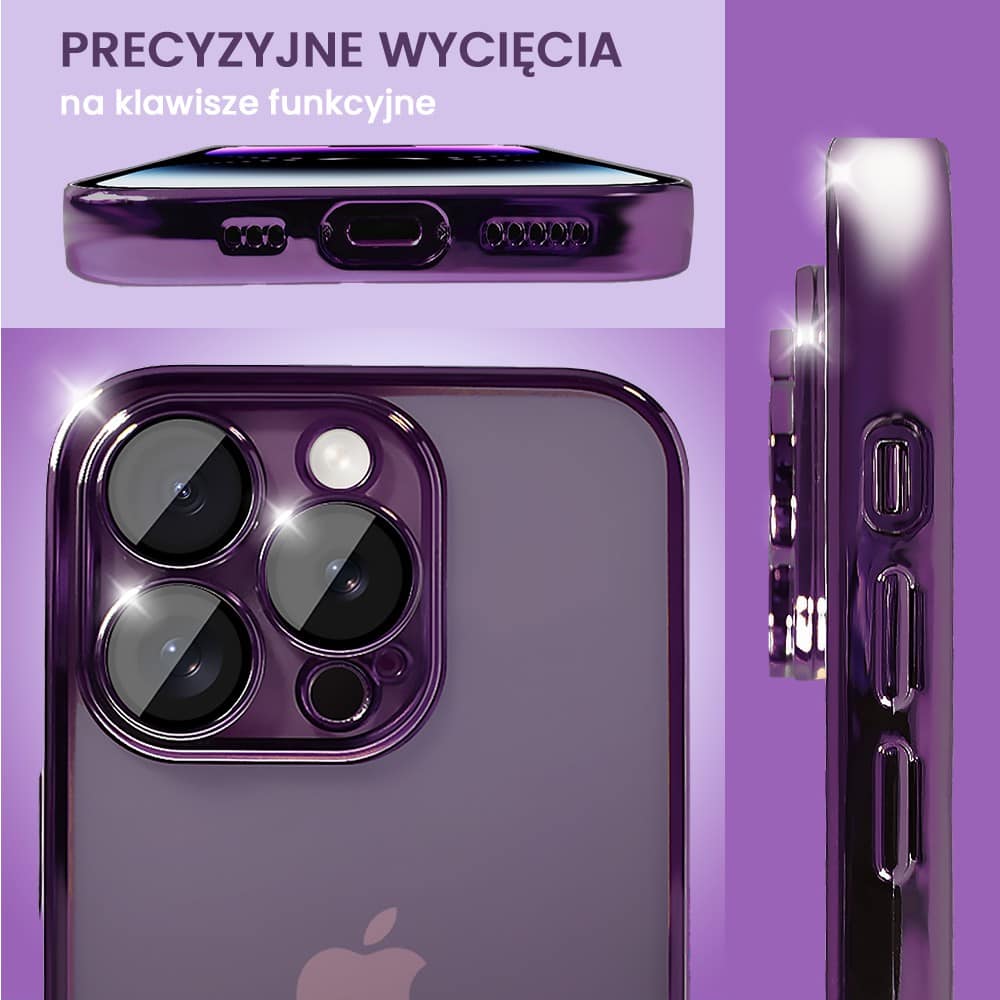 Etui do iPhone 14 Pro Max Premium Protect Full Cover z osłoną kamery i obiektywów 9H, głęboka purpura (OUTLET)