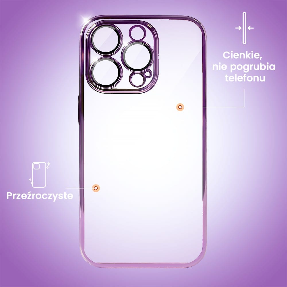 Etui do iPhone 14 Pro Max Premium Protect Full Cover z osłoną kamery i obiektywów 9H, głęboka purpura (OUTLET)