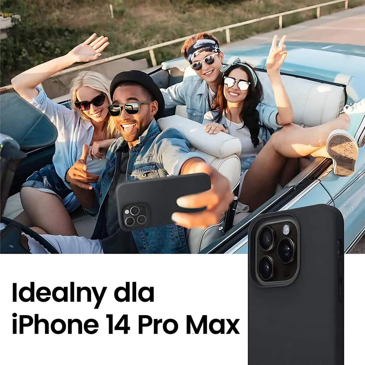 Etui do iPhone 14 Pro Max Soft Lux matowe z mikrofibrą, trójwarstwowa ochrona, czarne
