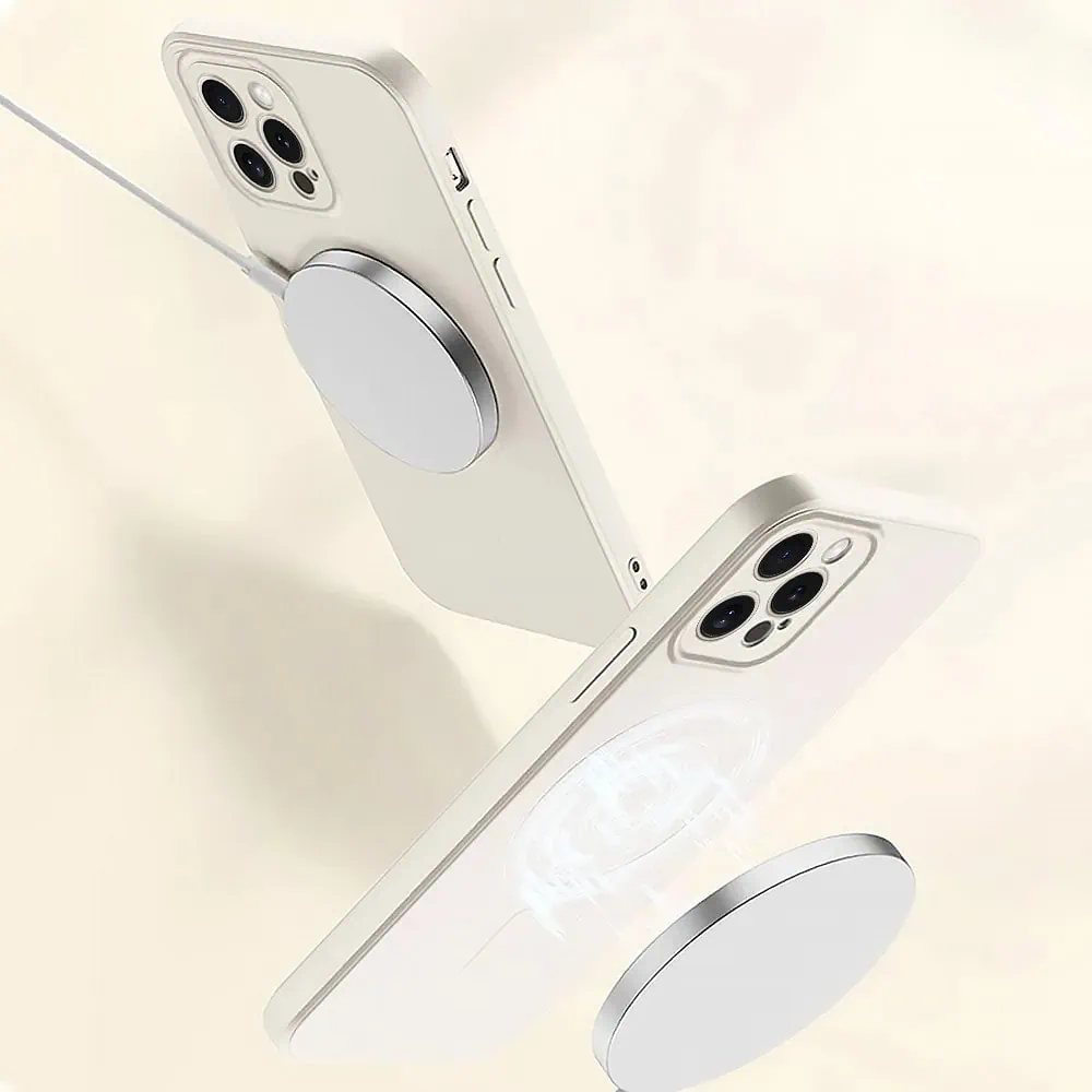 Etui do iPhone 15 Pro silikonowe z mikrofibrą Premium Soft Touch MagSafe, ochrona aparatu, kamień polny
