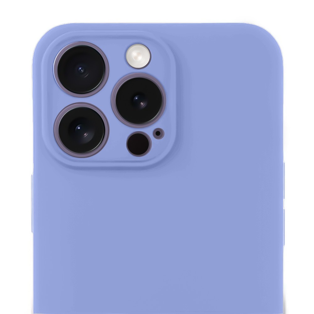 Etui do iPhone 14 Pro Max silikonowe z mikrofibrą soft touch z osłoną na aparat, fioletowe liliowe