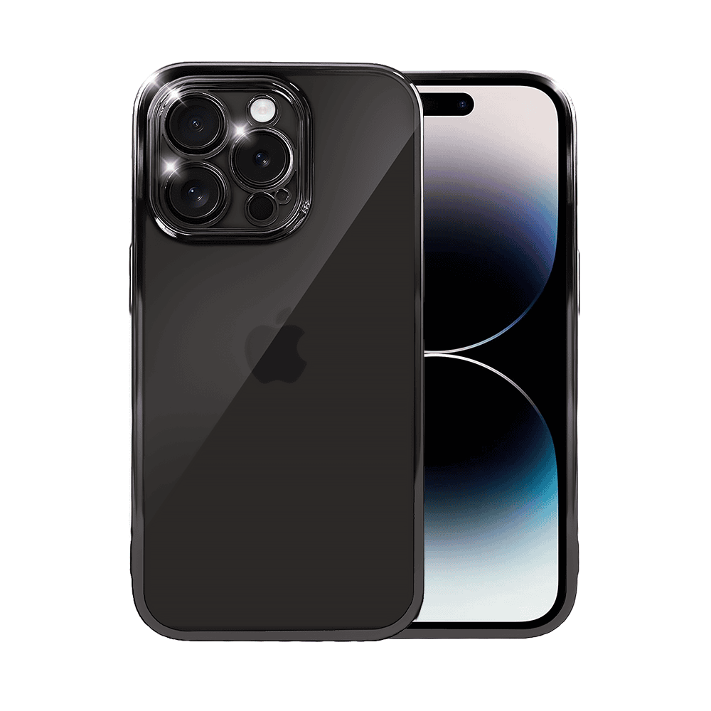Etui do iPhone 14 Pro Max slim black z osłoną kamery, czarne grafitowe