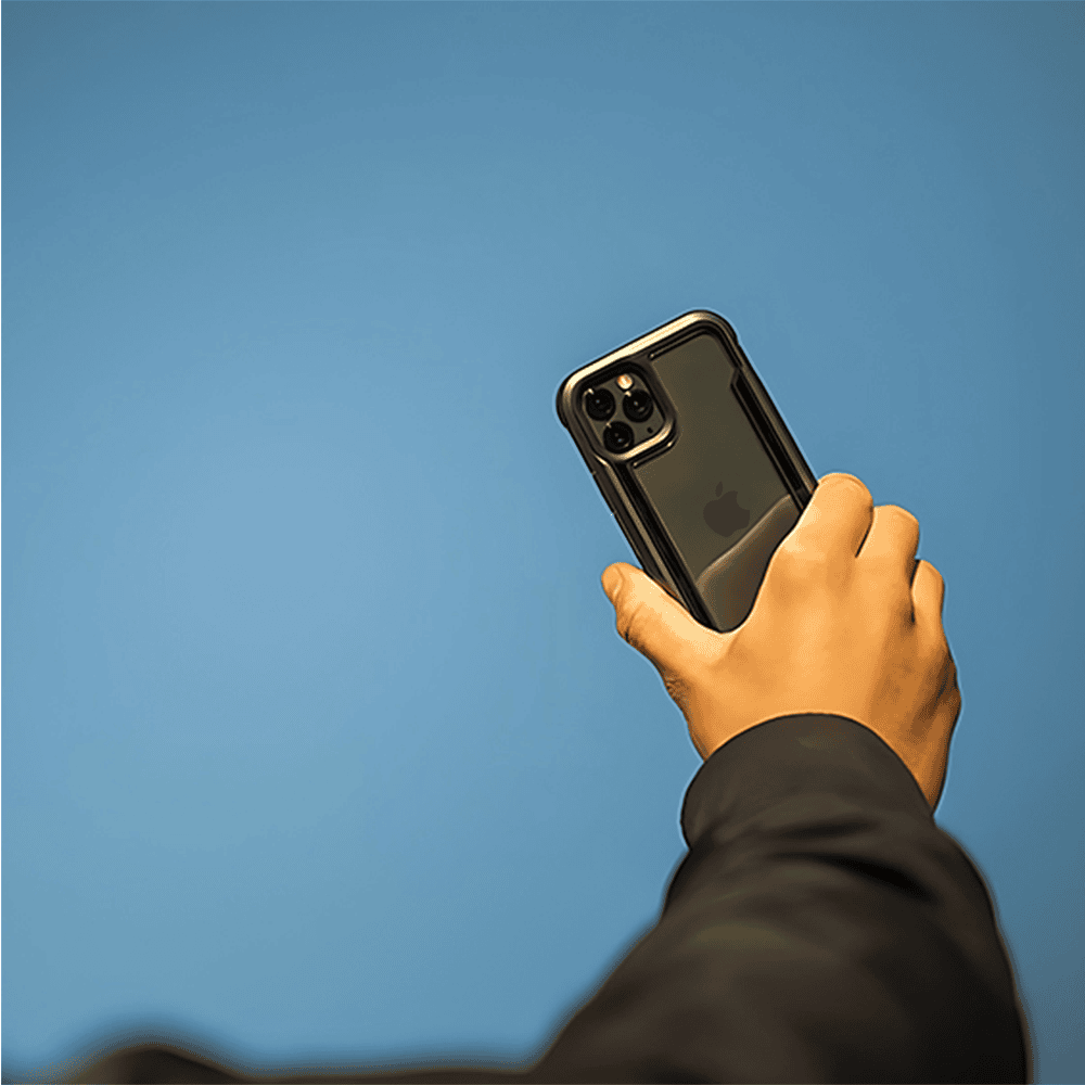 Etui do iPhone 14 Pro Pancerne aluminiowa ramka, przeźroczysty tył, czarne