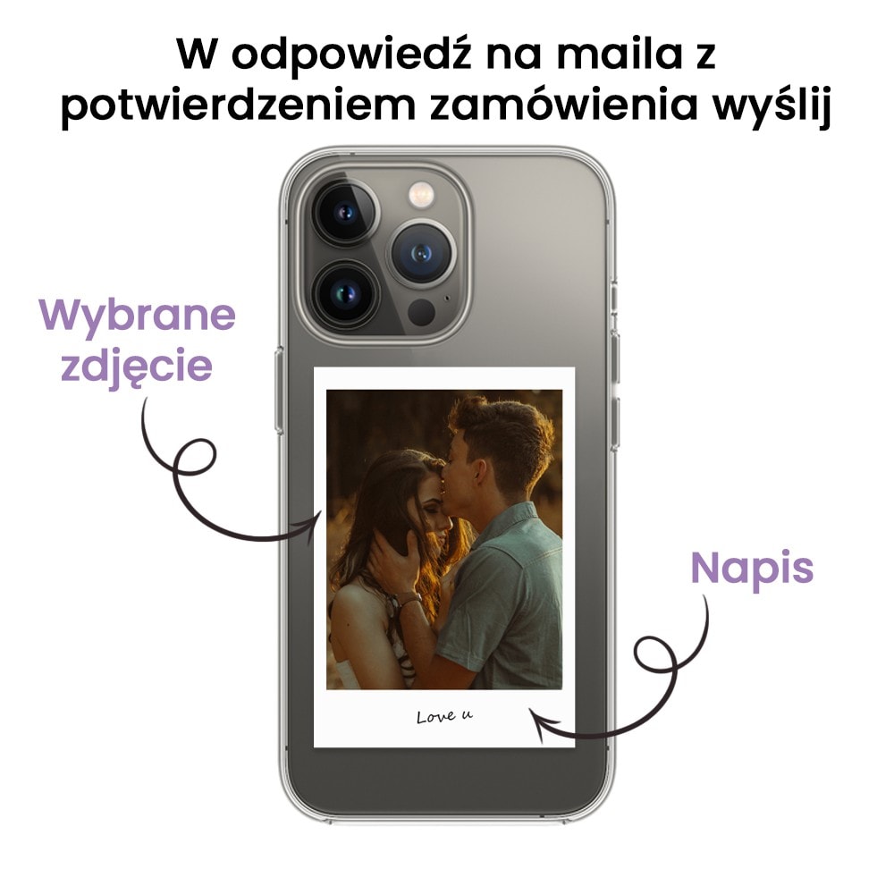 Etui do iPhone 13 Pro Polaroid z własnym zdjęciem, upominek na prezent