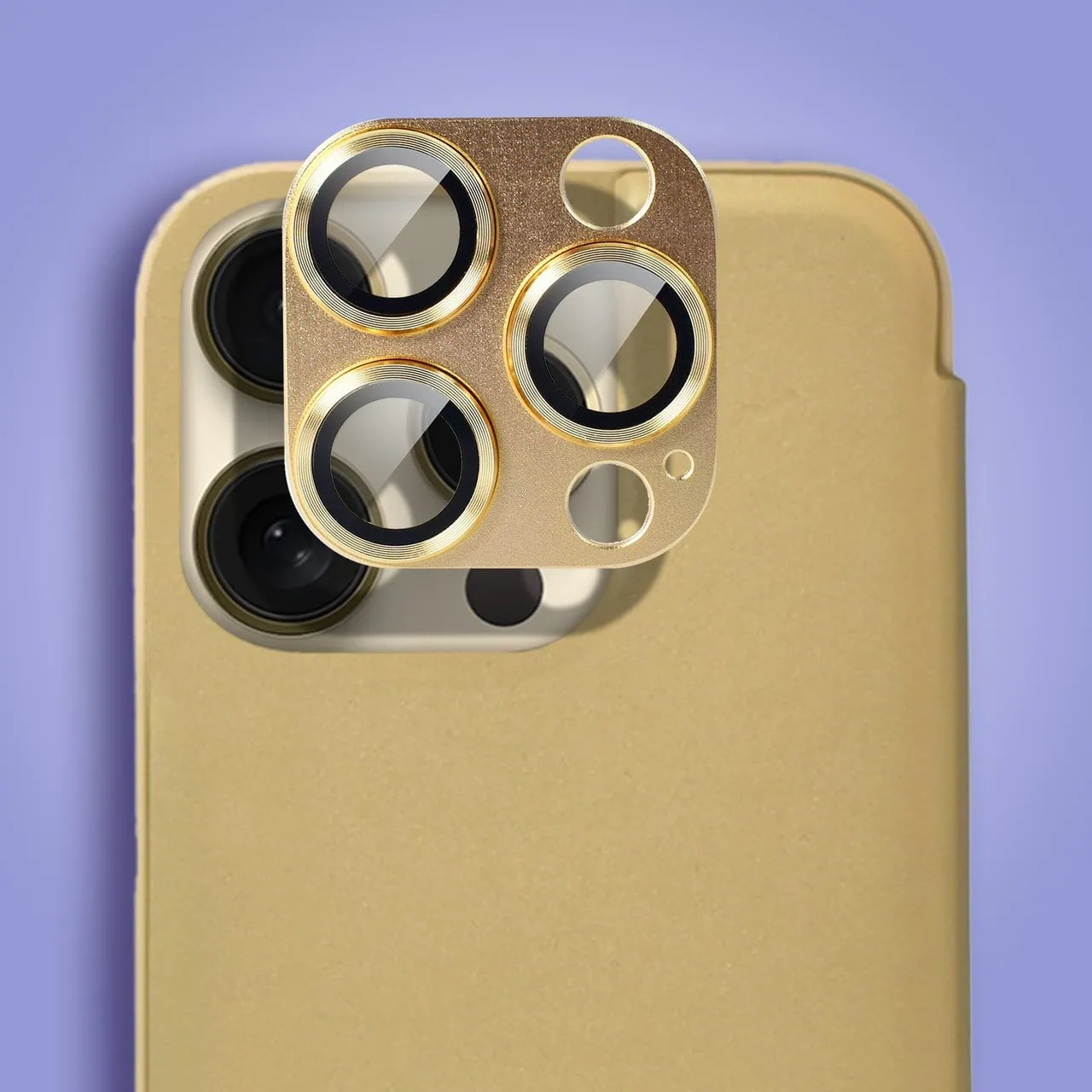 Etui do iPhone 14 Pro Mirror View zamykane typu książka, eleganckie lustrzane, złote