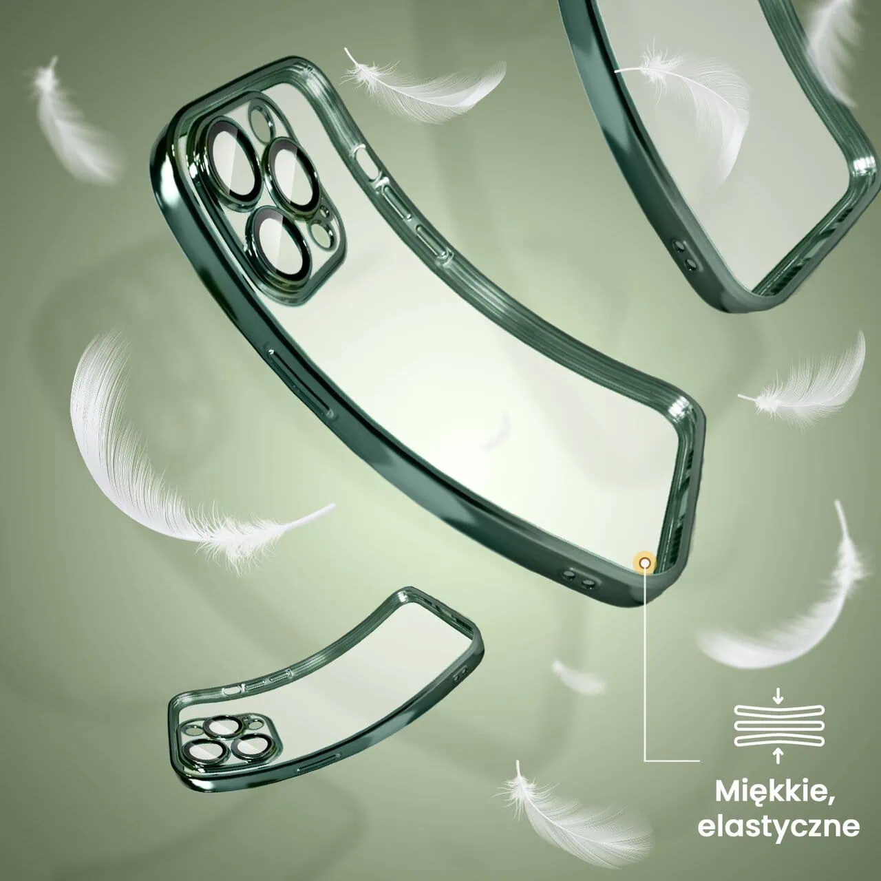 Etui do iPhone 14 Pro Max Slim Protect Full Cover z osłoną kamery i obiektywów 9H, zielony