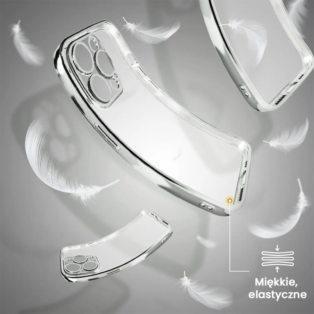 Etui do iPhone 14 Pro Max slim silver z osłoną kamery, srebrne