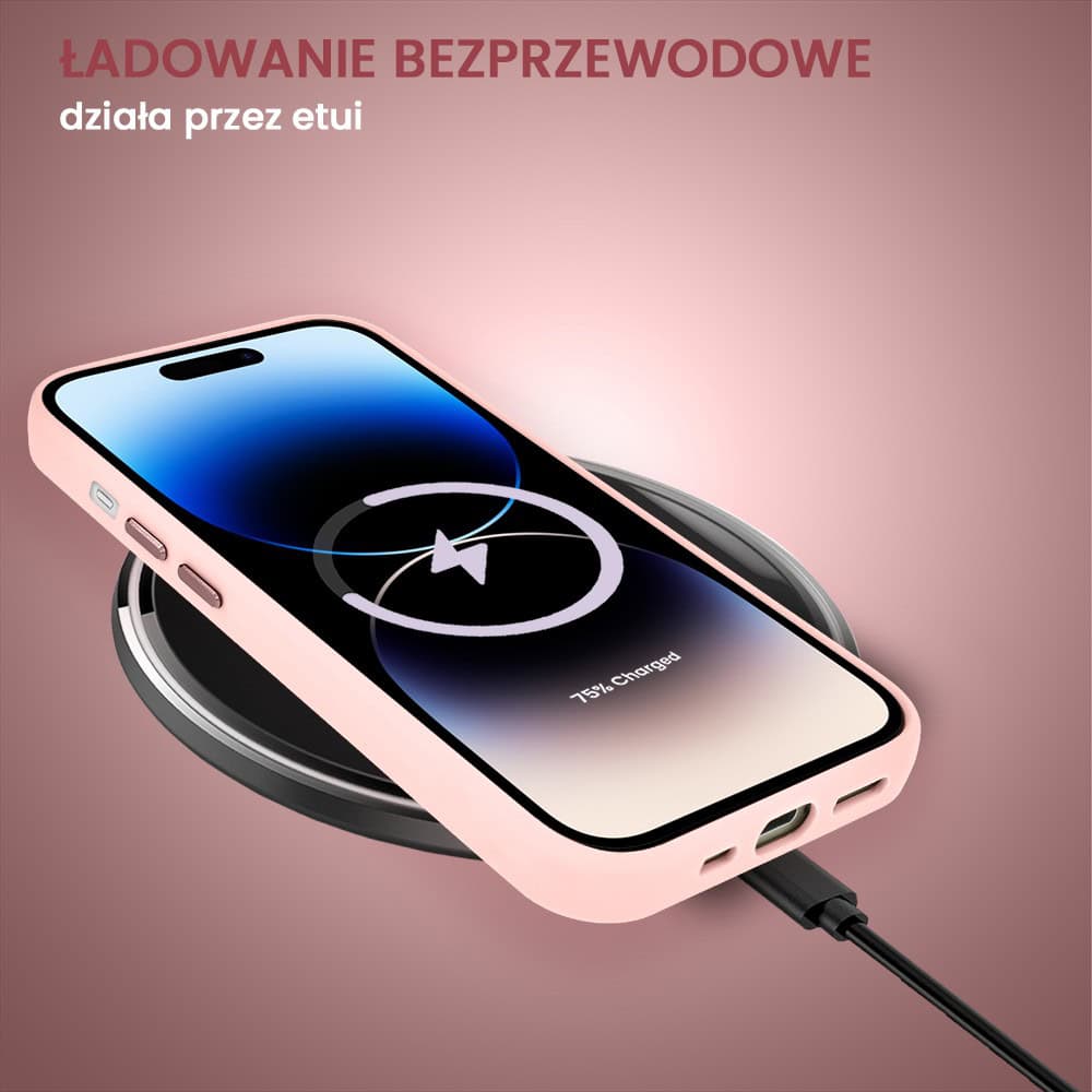 Etui do iPhone 14 Pro Max Arctic Stand, półprzeźroczyste, z osłoną aparatu i podstawką, różowe