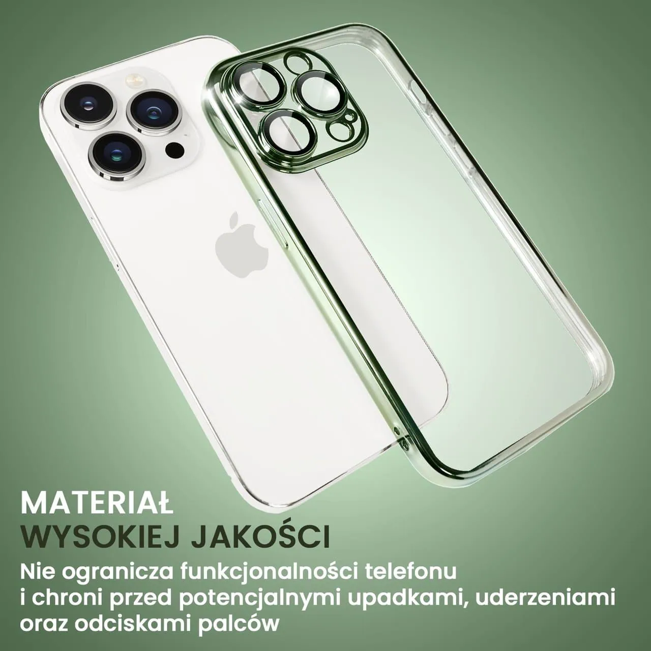 Etui do iPhone 14 Pro Max Premium Protect Full Cover z osłoną kamery i obiektywów 9H, zielony (OUTLET)