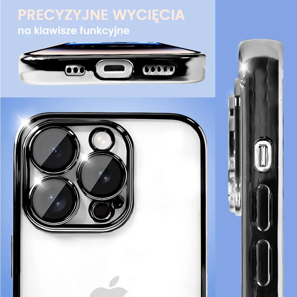 Etui do iPhone 14 Pro Premium Protect Full Cover z osłoną kamery i obiektywów 9H, czarne grafitowe (OUTLET)